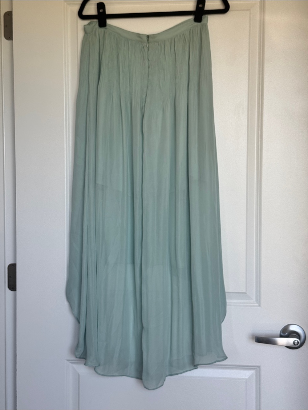 SANCTUARY Anthropologie Mint Green Seafoam Hi-Low Asymmetrical Maxi Skirt L - Picture 6 of 15